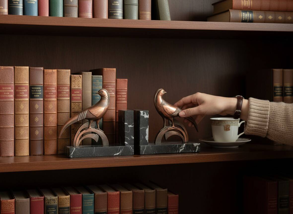Art Deco bird bookends.