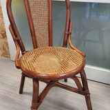 Vintage rattan and cane bistro chair