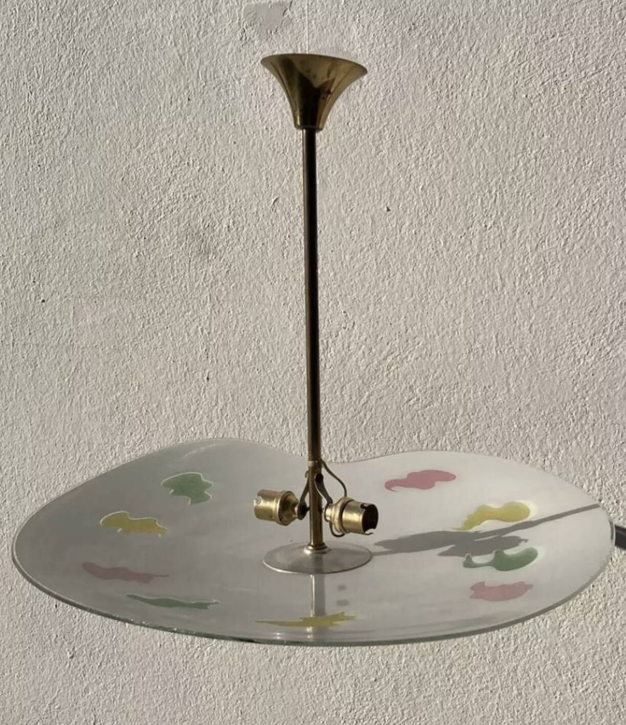 Glass pendant light 1970 Space age