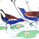 Game model plate signed gien, hunting birds, water hens