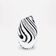 Murano Vase - Sommerso with Stripes - Black & White - 1990