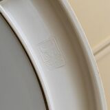 Round wall mirror by Carrara & Matta, white plastic bezel, Italian 1970s vintage