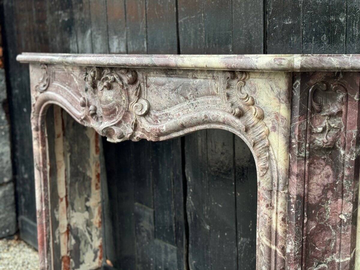 Regency Peach Blossom Marble Fireplace, 18th Century