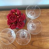 4 wine glasses in engraved glass 9 cl
