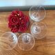 4 verres à vin en verre gravé 9 cl