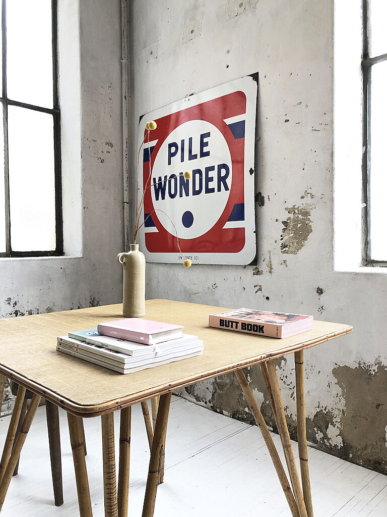 Vintage rattan meal table