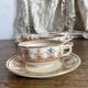 Tea cups and saucers in Sarreguemines ironstone "Derby"