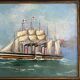 Old Oil Painting Wood Panel Great Eastern by Brunel Marine