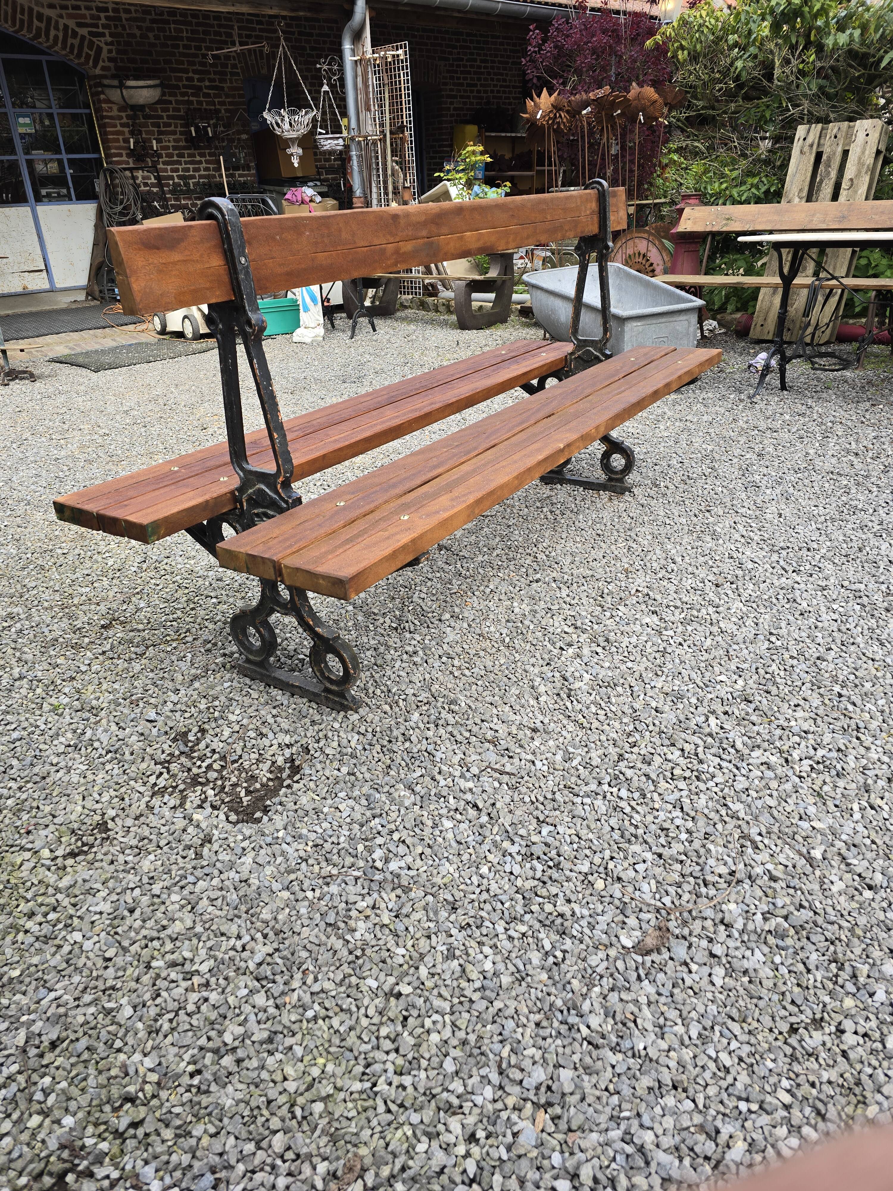 Public garden bench in the city of Paris