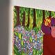 Portrait de femme huile sur toile fleurs
