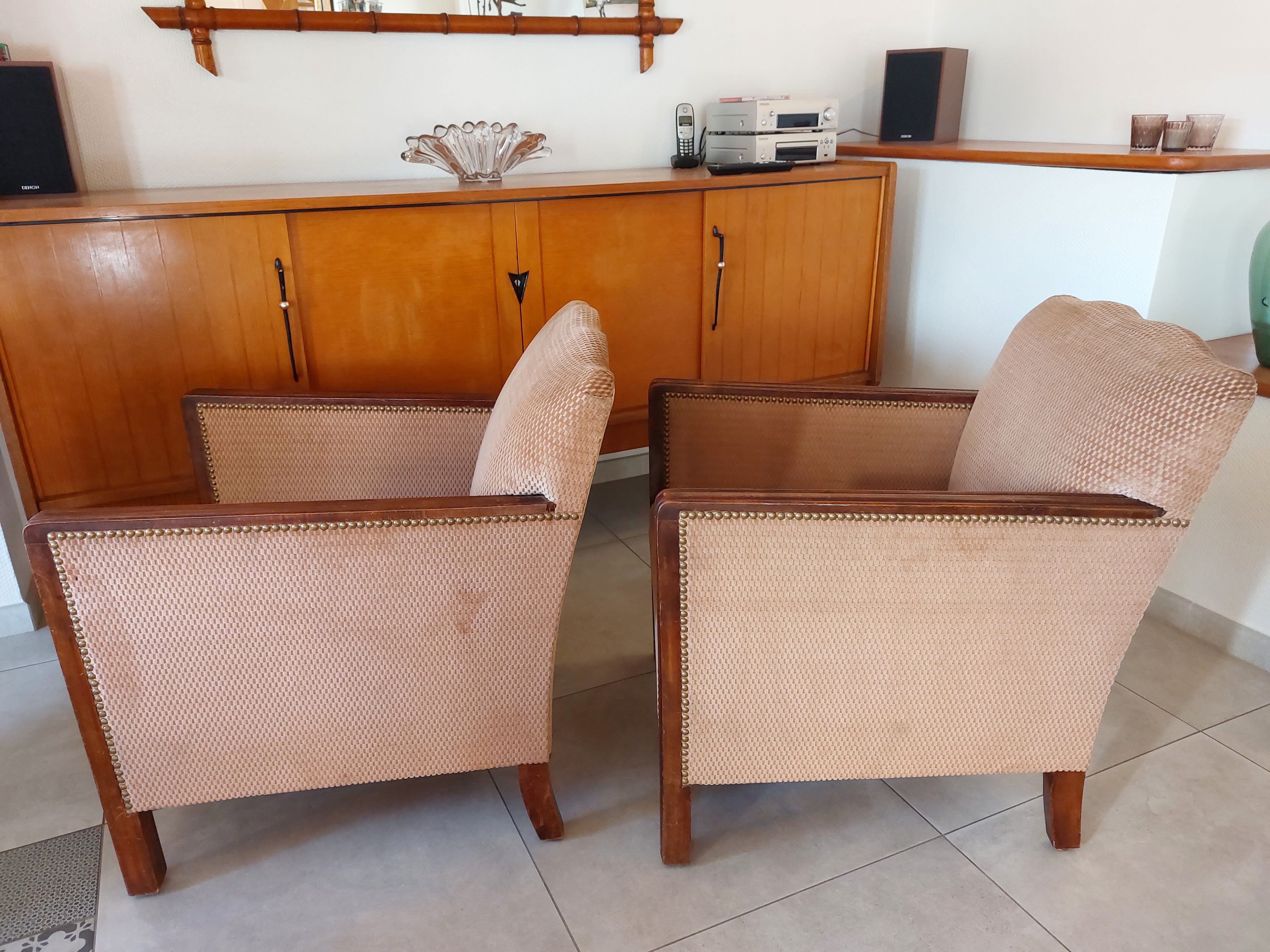 Pair of art deco armchairs