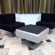System 350 lounge chairs & side table by Herbert Hirche for Mauser, 1974, set of 3