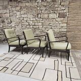 Set of 3 vintage Knoll Antimott armchairs 1960
