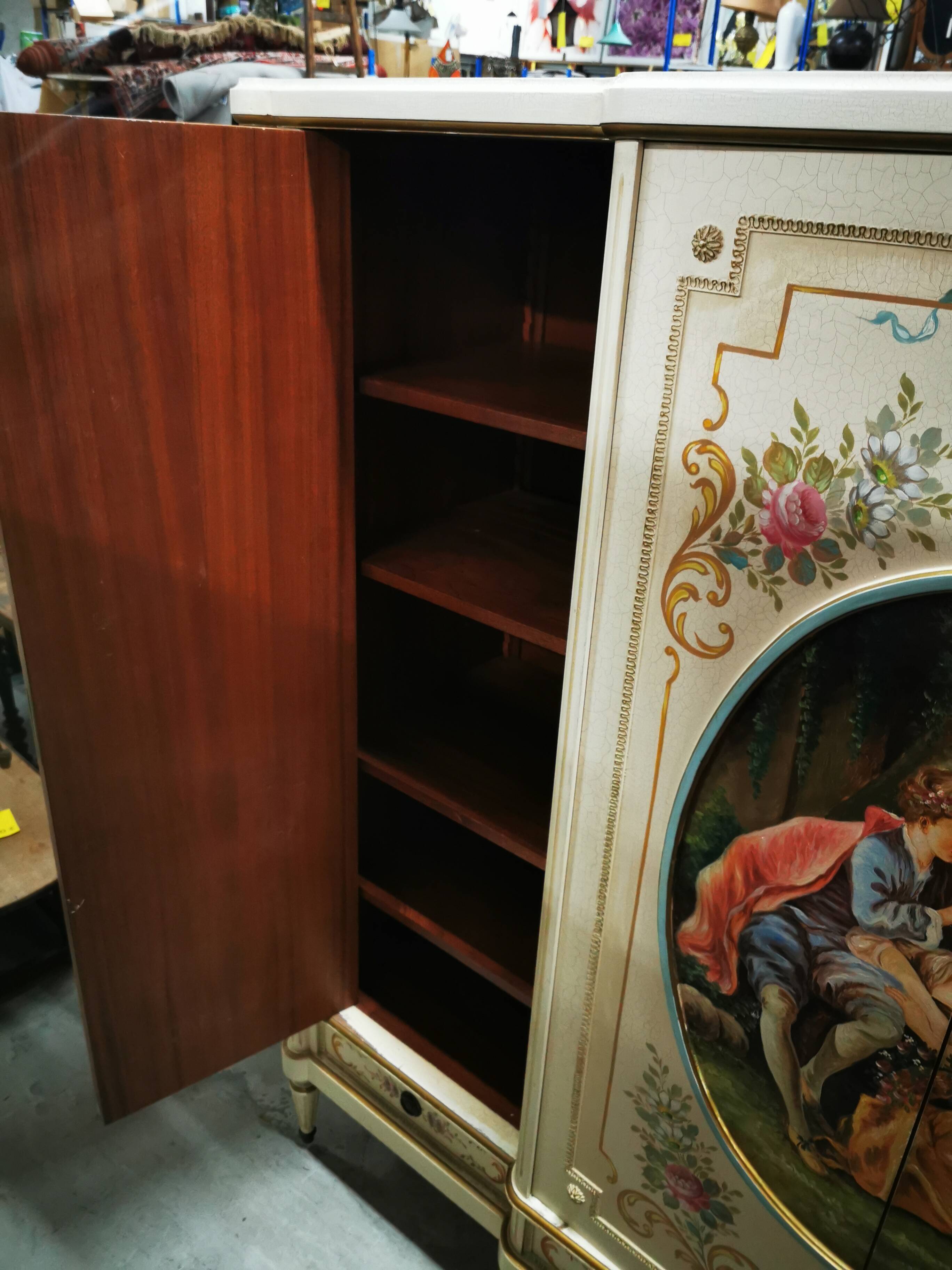 Romantic Louis XV style four-door wardrobe