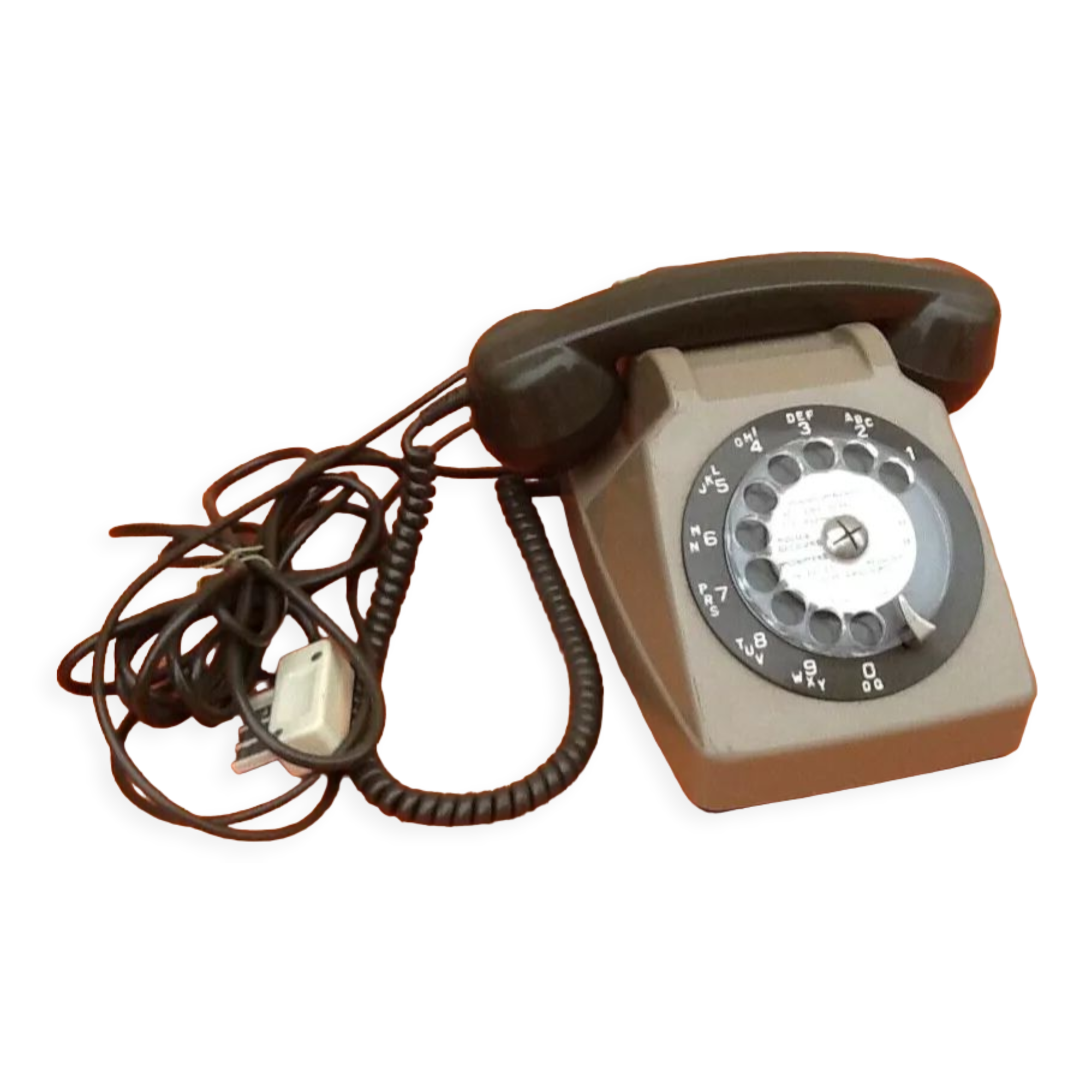 1980s Socotel Model S63 rotary phone with earphone