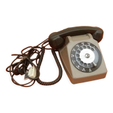 1980s Socotel Model S63 rotary phone with earphone