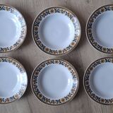 Set of 6 plates Mitteteich Bavaria gold flowers