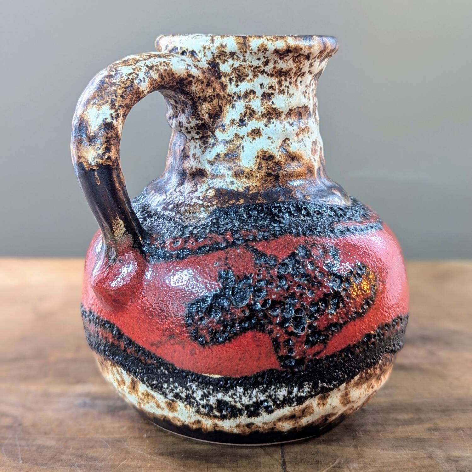 Vase West Germany Bay 631-14, cruche Fat Lava vintage