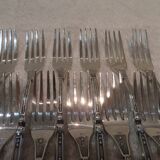 12 silver-plated lunch forks with Manulor Russian-style handles