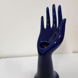 Hand baguier in navy blue faience