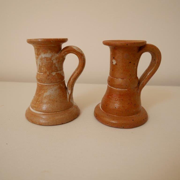 Set of 3 stoneware candle holders