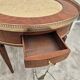 Louis XVI style mahogany bouillotte table in marquetry and bronze