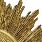 Miroir soleil Sunburst XL en résine dorée