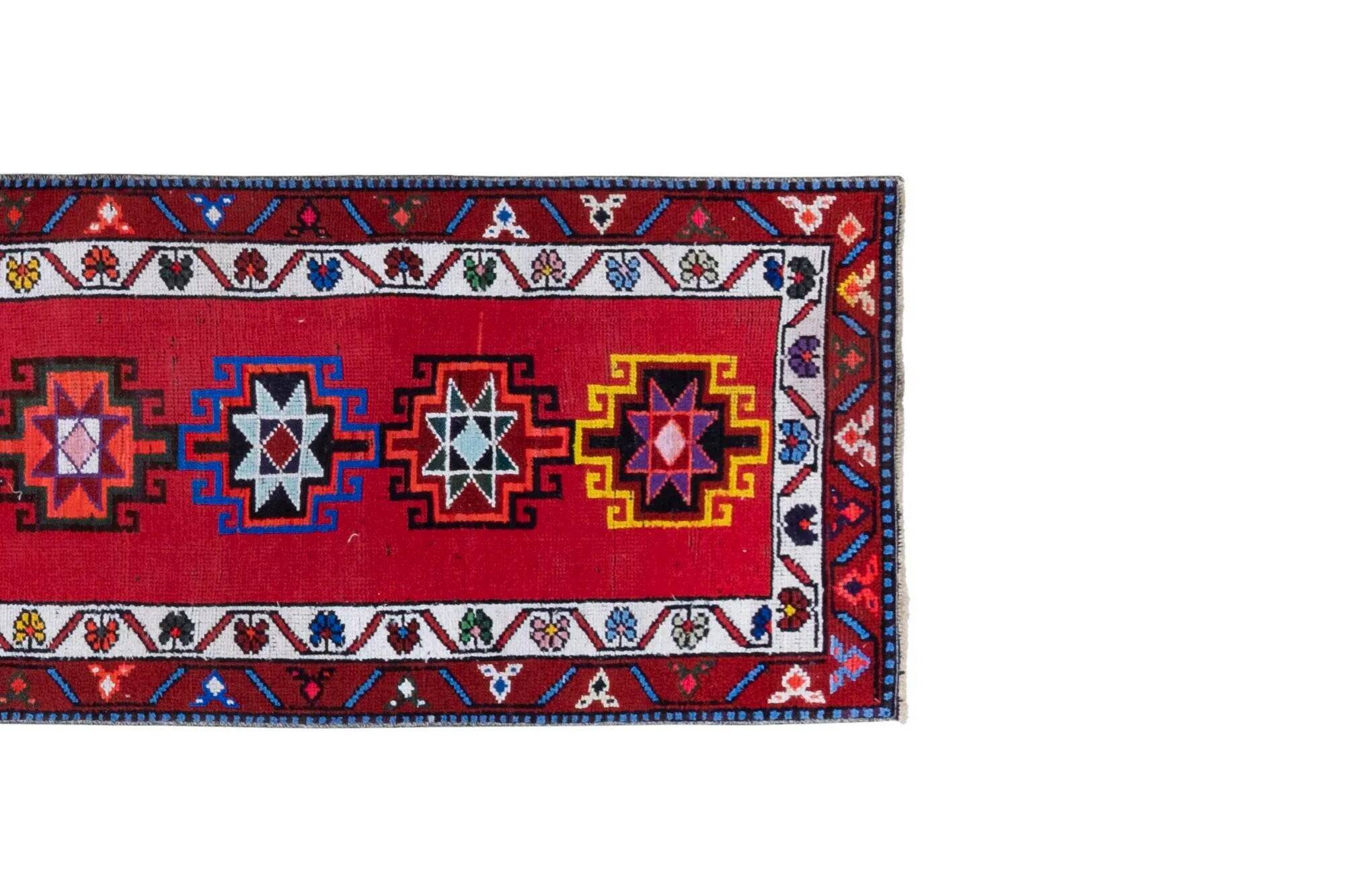 Vintage Turkish hallway rug 77x375 cm