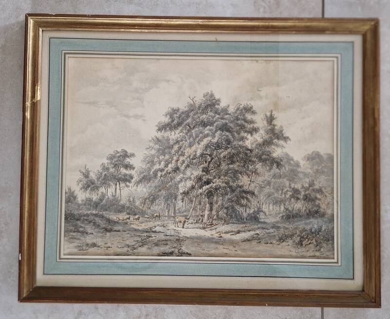 Jacobus Theodorus Abels (1803-1866) - Brown ink drawing on paper