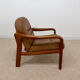 Vintage leather and wood armchair – 1970s
