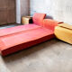 Bedroom in winked maple and fabric by Giovanni Offredi for Saporiti Italia 1970s