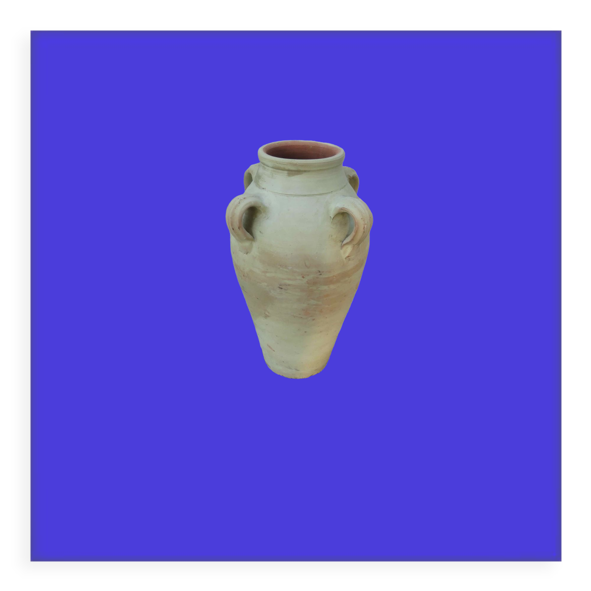 Terracotta potiche with 60s handles