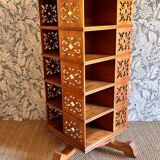 Late 19th century walnut revolving bookcase