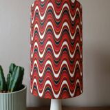 Vintage table lamp with psychedelic printed shade