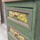 Commode en bois de hêtre peint à la main 1950