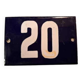 Enameled street number plate n20