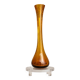Vase Soliflore Vintage Années 70 Verre Bullé Ambre – 39 cm – Décoration