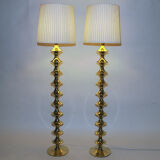 Paire vintage de lampadaires en laiton par Elit AB -Suède années 1960