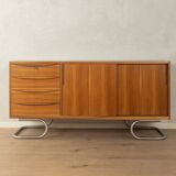 1950s sideboard, partly solid, walnut veneer, Bauhaus design, attributed to Franz Ehrlich
