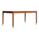 Table basse en teck sur roulettes, Suède années 60