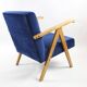 Fauteuils en velours bleu 1970