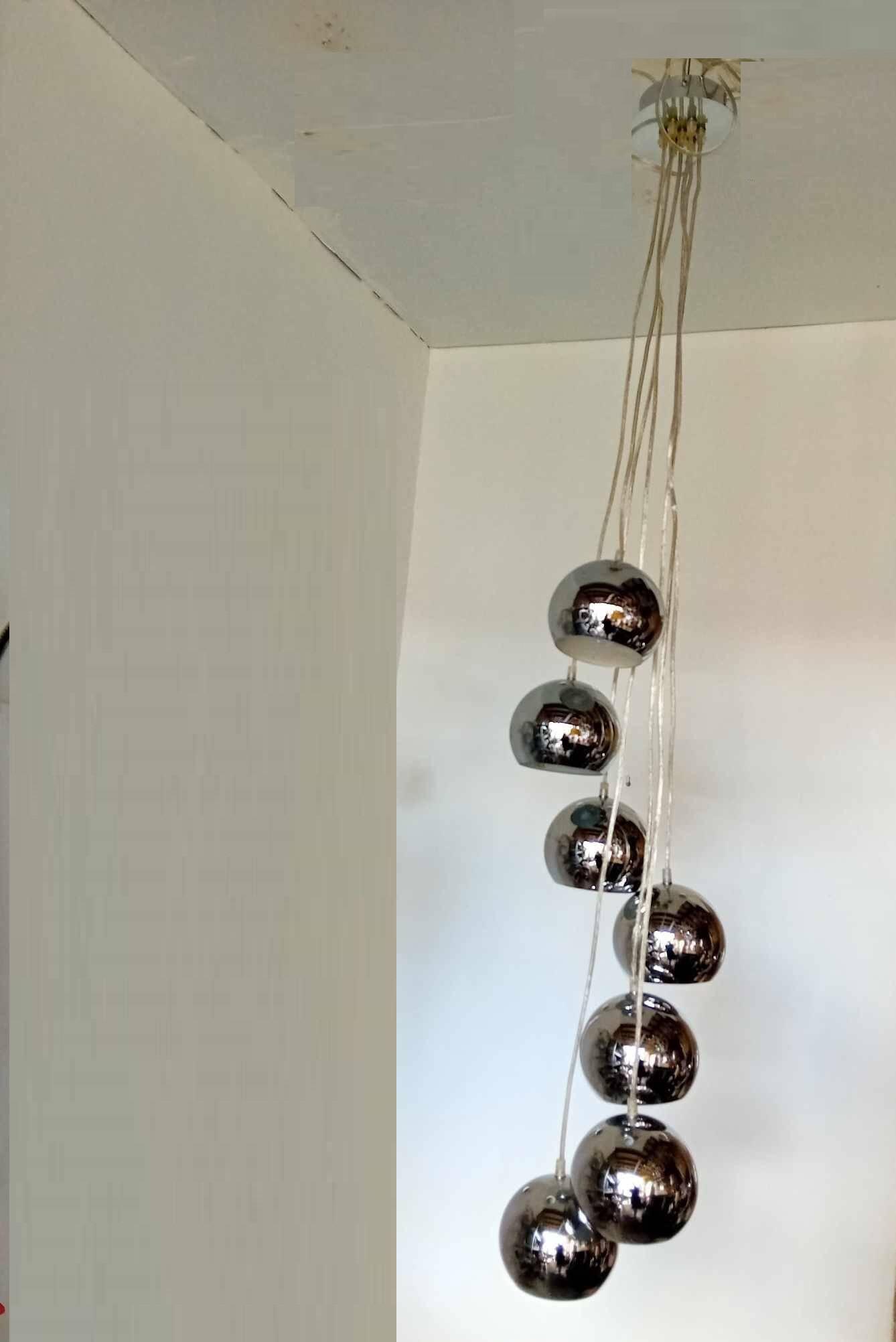 Large space art waterfall chandelier from the 70s by “present time”