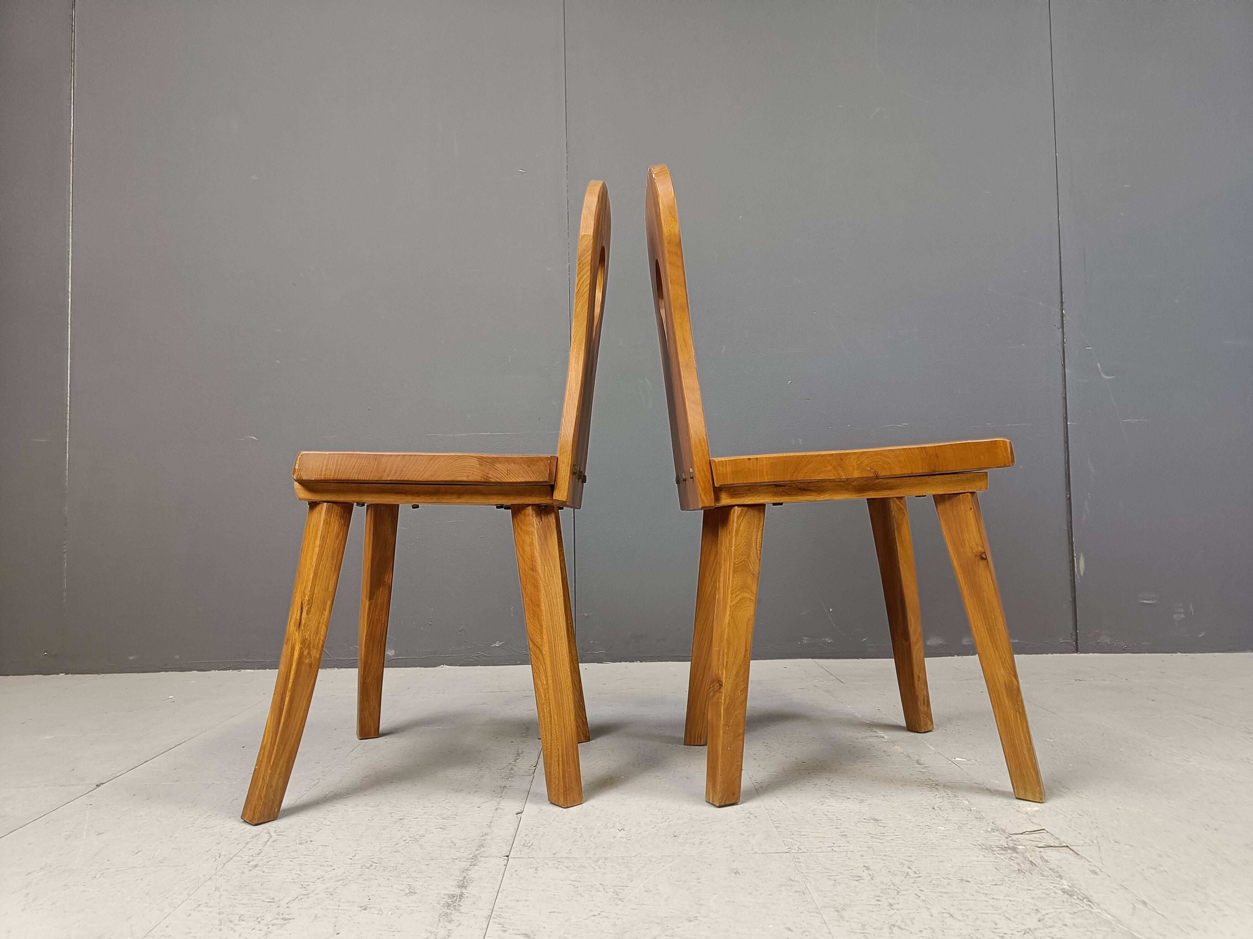 Vintage brutalist dining chairs, 1960s
