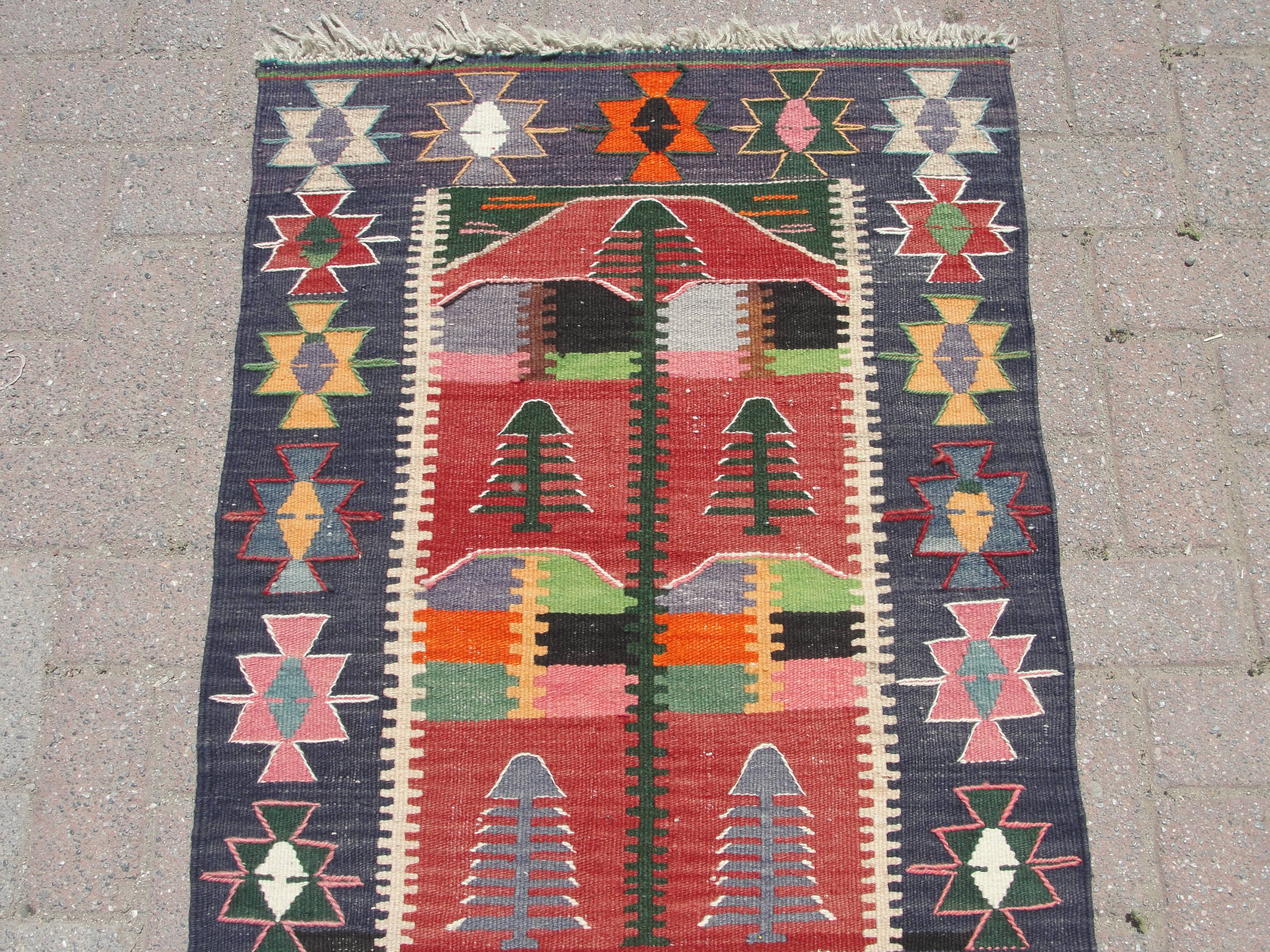Handmade small kilim rug