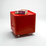 Table rouge Space Age design par Marcello Siard pour Longato, années 70