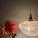 Vintag lampshade pendant light in yellow Clichy glass