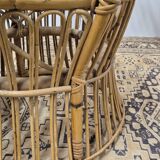 Fauteuil en Rotin Bambou vintage 1950s design -H85cm