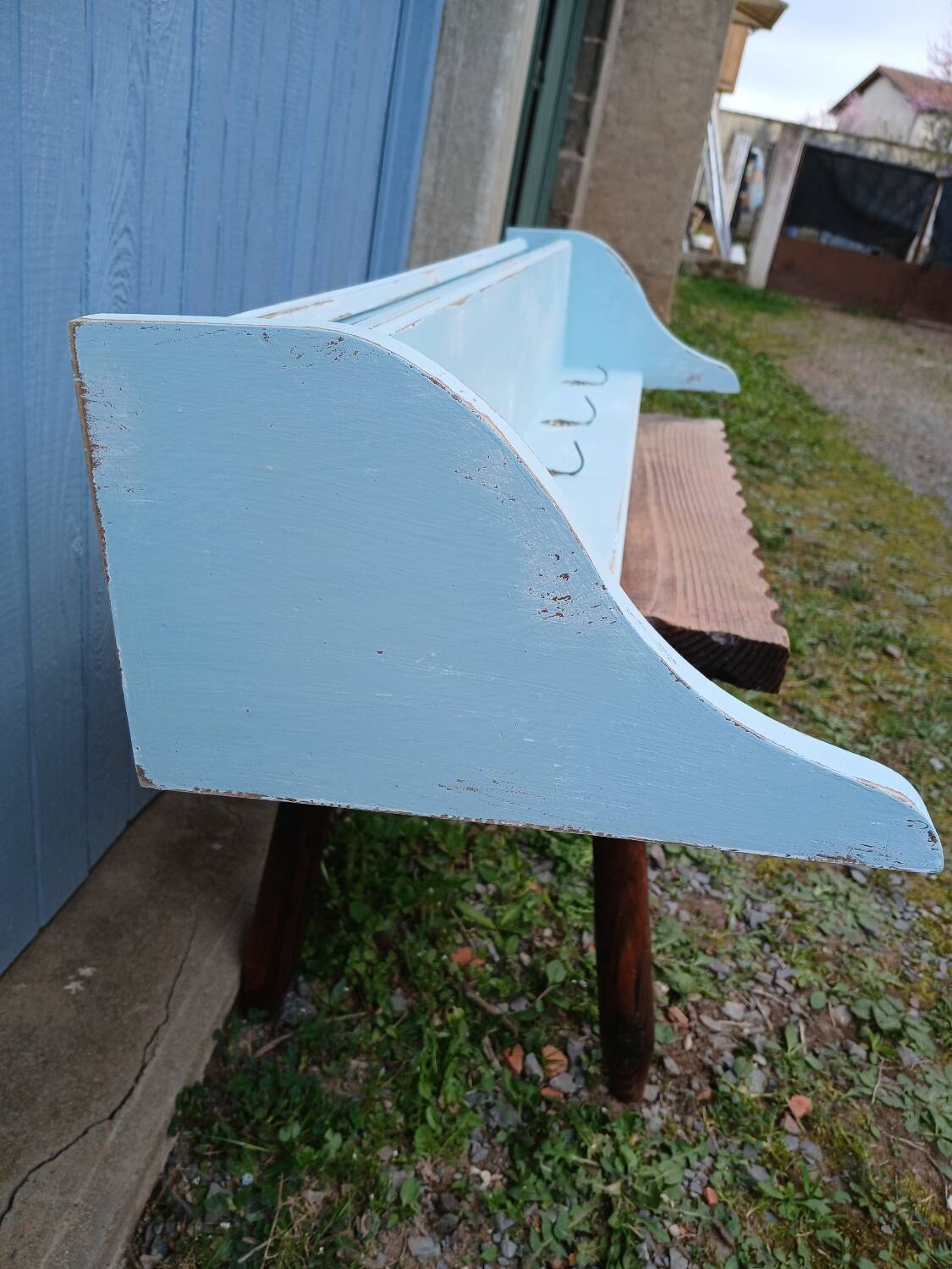 Antique wooden wall shelf