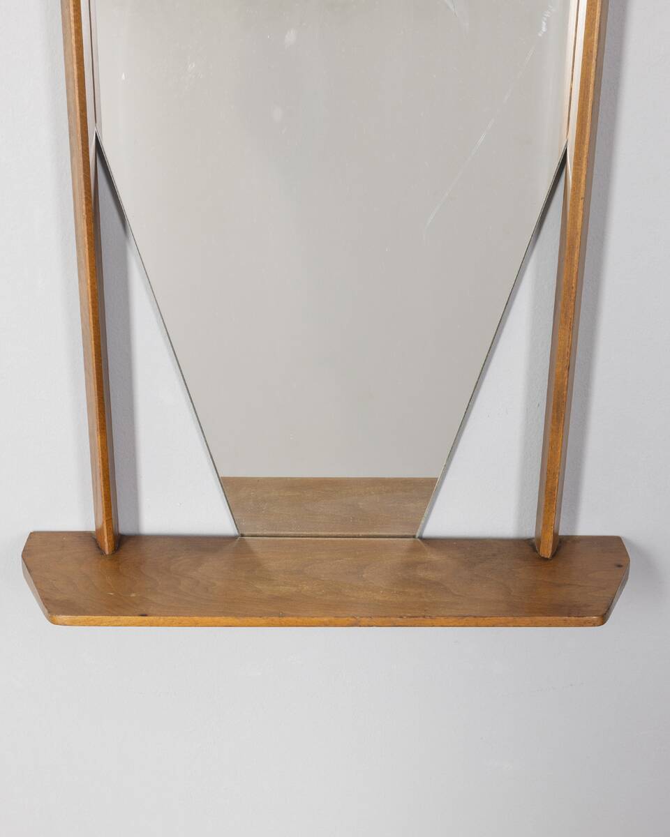 Italian design 1960s vintage wall mirror with shelf