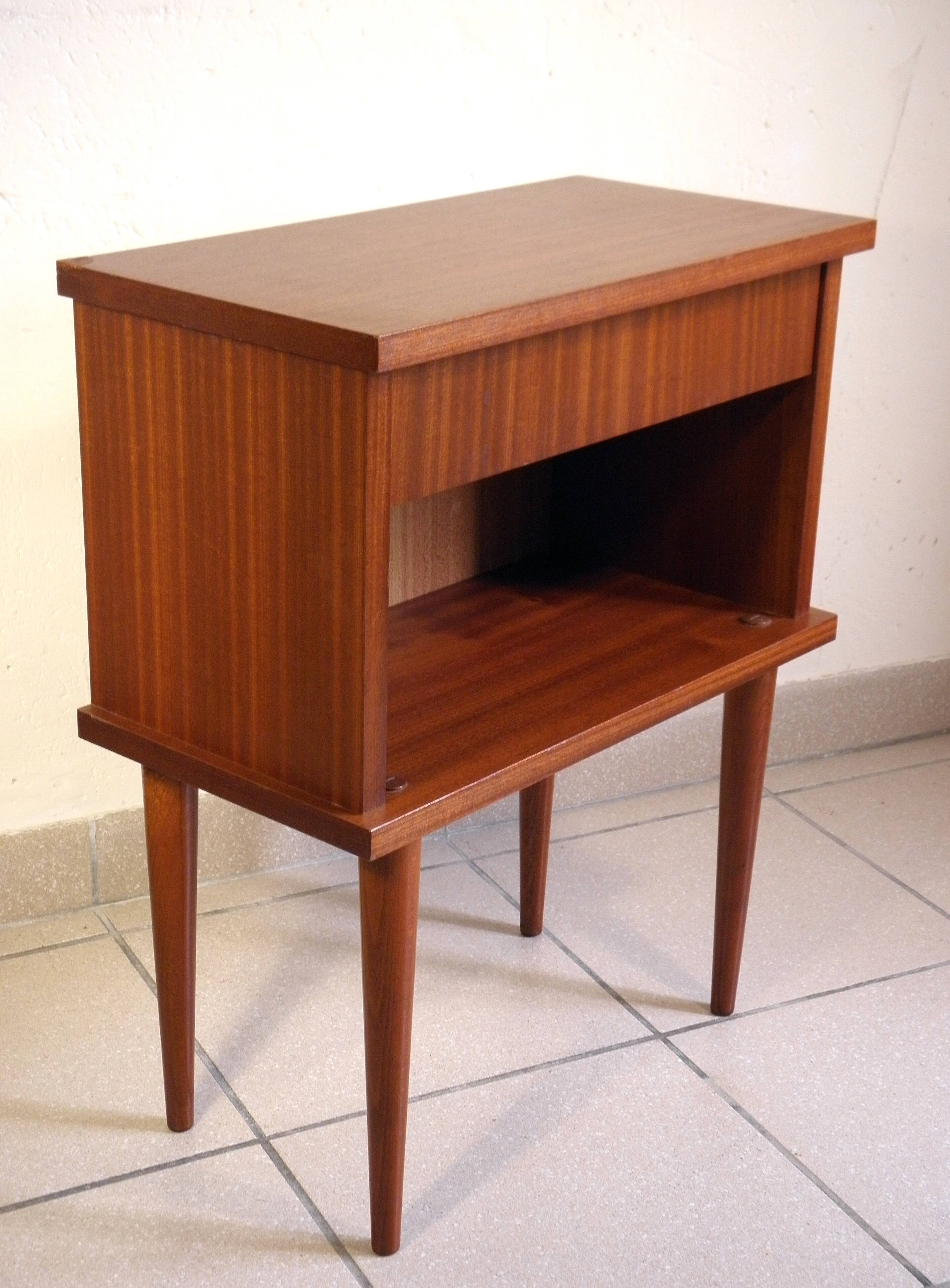 Bedside table with spindle feet 1960s - 1970s
